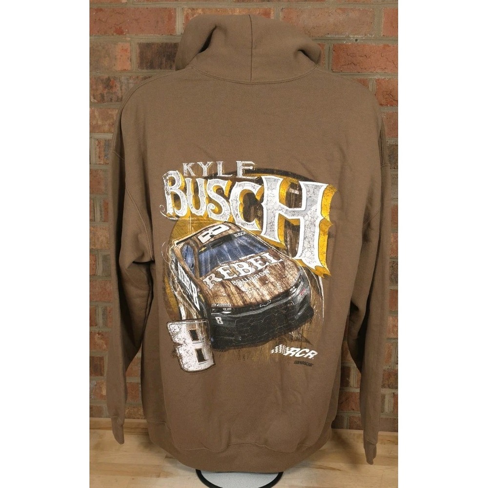 Kyle Busch NASCAR Racing RCR 2025 Rebel Bourbon Brown Mens 2XL Hoodie